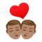 Kiss- Man- Man- Medium Skin Tone emoji on Emojione
